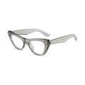 Lunettes de soleil œil de chat élégantes avec monture en résine grise transparente et style rétro - Gris Transparent