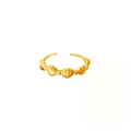 Anillo abierto de plata s925 con diseño de concha dorada y textura oceánica minimalista - Anillo de Concha / Dorado