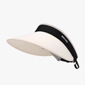 Visiera parasole beige con fascia elastica nera e logo laterale per protezione UV - Regolabile / Nero