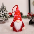 Gnomo navideño rojo con gorro de corazones y cuerda para decoración festiva - Colgante Masculino Estilo Corazón