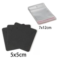 Close-up of 5x5cm black jewelry cards and 7x12cm clear self-adhesive bags for packaging - 5x5cm Square Black Card Set (50Pcs)