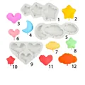 White silicone balloon mold set for DIY star heart cloud and moon cake toppers - Grey 4-Piece Set