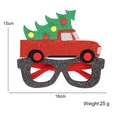 Christmas party glasses with glitter red truck and tree design on grey frames - Christmas Tree Car