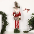 Telescopic Christmas gnome plush with plaid hat and pipe for holiday window decoration - 110CM Santa Claus