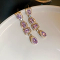 63# Silver Earring Post-Gold-Purple