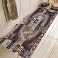 Dettaglio di un tappeto runner bohémien con motivi mandala su pavimento in legno chiaro - 40x60cm / Stile 1