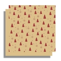 Christmas kraft wrapping paper featuring red festive trees and snowflake patterns - 10 Sheets 50*50cm / Christmas Tree Type A Red