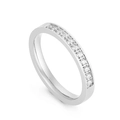 Anello in acciaio inossidabile argento con file di zirconi brillanti - US 7 / Stile Uomo / Color Acciaio