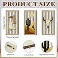 Set of 3 Bohemian Western wood wall art featuring cowboy boots cactus and bull skull - American Western Style Triple Set A(Y26Y90146_Q)