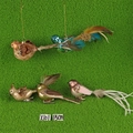 Détails d'oiseaux décoratifs de Noël de 15cm avec plumes, paillettes et clips en métal - Lot 30 (5 Oiseaux Pailletés)