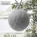 Grey Christmas felt ball ornament, 5cm diameter, soft fiber texture with hanging string - 5cm / Gray