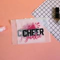 Borsa porta ciglia in EVA smerigliato con logo CHEER junkie nero e rosa per trucco - Modello 28-Cheer Junkie