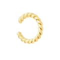 Minimalist gold-plated twisted rope ear cuff with spiral texture for non-pierced ears - Twisted Rope / Gold