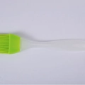 Green silicone BBQ pastry brush with transparent plastic handle for kitchen oiling - Green