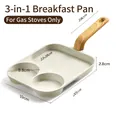 Padella per colazione 3 in 1 antiaderente in pietra maifan per fornelli a gas - Versione Fornello a Gas / Beige