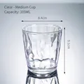 Diamond pattern acrylic cup in transparent 310ml mid-size variant for home use - 310ml / Medium / Clear
