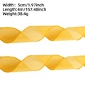 Yellow faux linen ribbon with wired edge and mesh texture for Easter gift wrapping, 5cm width - 4 Meters / Gold