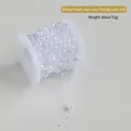 White 10m ABS faux pearl bead string on roll for Christmas tree and wedding decoration - White Fishing Line Bead Chain 10m