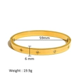 Detailed dimensions of gold stainless steel star bangle with 59mm diameter and 6mm width - Starburst Inlaid Style (HF-B5114-G)