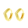 Geometric S925 silver gold-plated flower hoop earrings with beaded edge and polished finish - S925 Geometric Beaded Edge Style