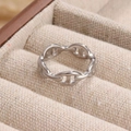 Bague nez de porc argentée minimaliste avec design de chaîne d'ancre creuse en argent - US 6 / Couleur Acier