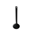 Professional heat-resistant black silicone soup ladle with integrated hanging hole handle - Soup Spoon (Black)