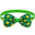 Papillon verde per animali San Patrizio con motivi di trifoglio gialli e smeraldo - Trifoglio Bicolore Giallo Verde (BT141-A-16)