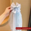 Blauer Prinzessin-Haarclip mit Krone, Schneeflocken und 40cm Netzschleier für Mädchen - 4# Krone Blau Schleier-Haarclip