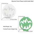 Silicone mold for mountain forest candle holder and green resin finished craft piece - Mountain Forest Insert Plate Mold