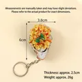 Realistic oyster food keychain with garlic and chili details on a metal ring - High Garlic Oyster - Keychain