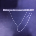 Sparkling silver rhinestone double layer body chain and long necklace for women - Silver