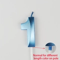 Blue metallic number 1 birthday candle with plastic stake for party cake decoration - 1 / Blue