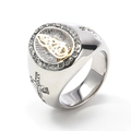 Anello vintage Vergine Maria in acciaio inossidabile argento con cristalli brillanti - US 7 / Oro e Argento