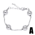 Bracelet à billes argentées avec barres torsadées et fermoir mousqueton réglable - Style Perles Spirales Argentées