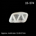 Translucent silicone cheese cone mold for DIY resin and clay crafts 11x6x2.7cm size - No.1 Cheese - Transparent