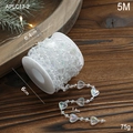 5M roll of iridescent heart-shaped plastic beads for Christmas tree decoration - Iridescent Heart Beads / 5m