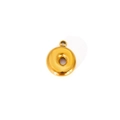 Polished gold mini letter O donut pendant charm with smooth metallic glossy finish - Letter O