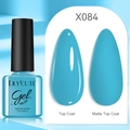Turquoise gel nail polish showing glossy and matte finishes in a 7ml bottle - Turquoise (84)