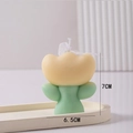 Yellow and green tulip scented candle with a white bow tie for home decor - Light Yellow with Light Green Leaf