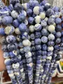 Perles rondes en pierre de sodalite naturelle bleue et blanche pour bijoux artisanaux - 4mm (environ 90 pcs) / Sodalite Bleue