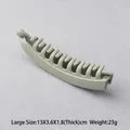 Matte light bean green large banana hair clip in crescent shape with inner teeth grip - Large / Grey Green