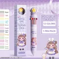 Cute magic theme 12-in-1 multicolor retractable ballpoint pen with purple gift box - 12-Color Ballpoint Pen - Magic Nini