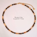 Detalle del collar de cuentas ojo de tigre con longitud 41+7,5cm y peso de 15,8g - Collar de cuentas de ojo de tigre