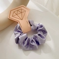 Light purple satin scrunchie with silk texture on diamond shaped card packaging - With Diamond Card / Light Purple