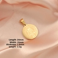 Gouden St. Benedictus hanger van titanium staal op roze zijde, maat 24mm bij 15mm - 18K Goud Verguld