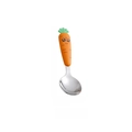 Orange carrot-shaped baby spoon with stainless steel head and silicone handle - Spoon