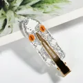 Pinza para el pelo Halloween con fantasma, base de metal dorado y purpurina plateada - Fantasma de Purpurina