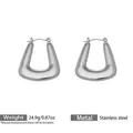 Especificaciones de tamaño para pendientes en U de acero inoxidable plateado con medidas - Plateado