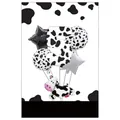5th birthday cow theme foil balloon set with number five and animal patterns - Number 5