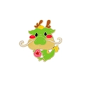 Cartoon green dragon enamel brooch with star ball and gold plating finish - Dragon Holding Star Ball Style (C2881-5)
